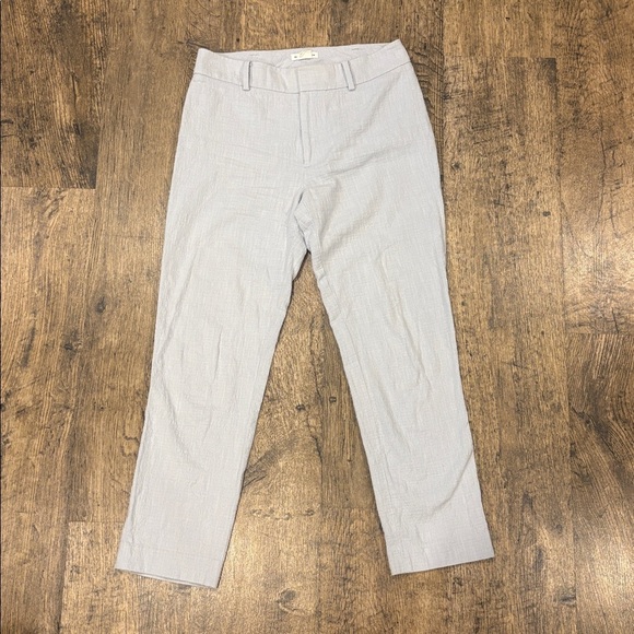 Club Monaco Soft Light Blue Cropped Textured Ankle Pants - Picture 2 of 10